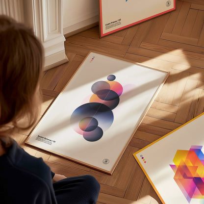 Spatial Spheres 01 Poster | Modern Abstract Art Minimalist Geometric