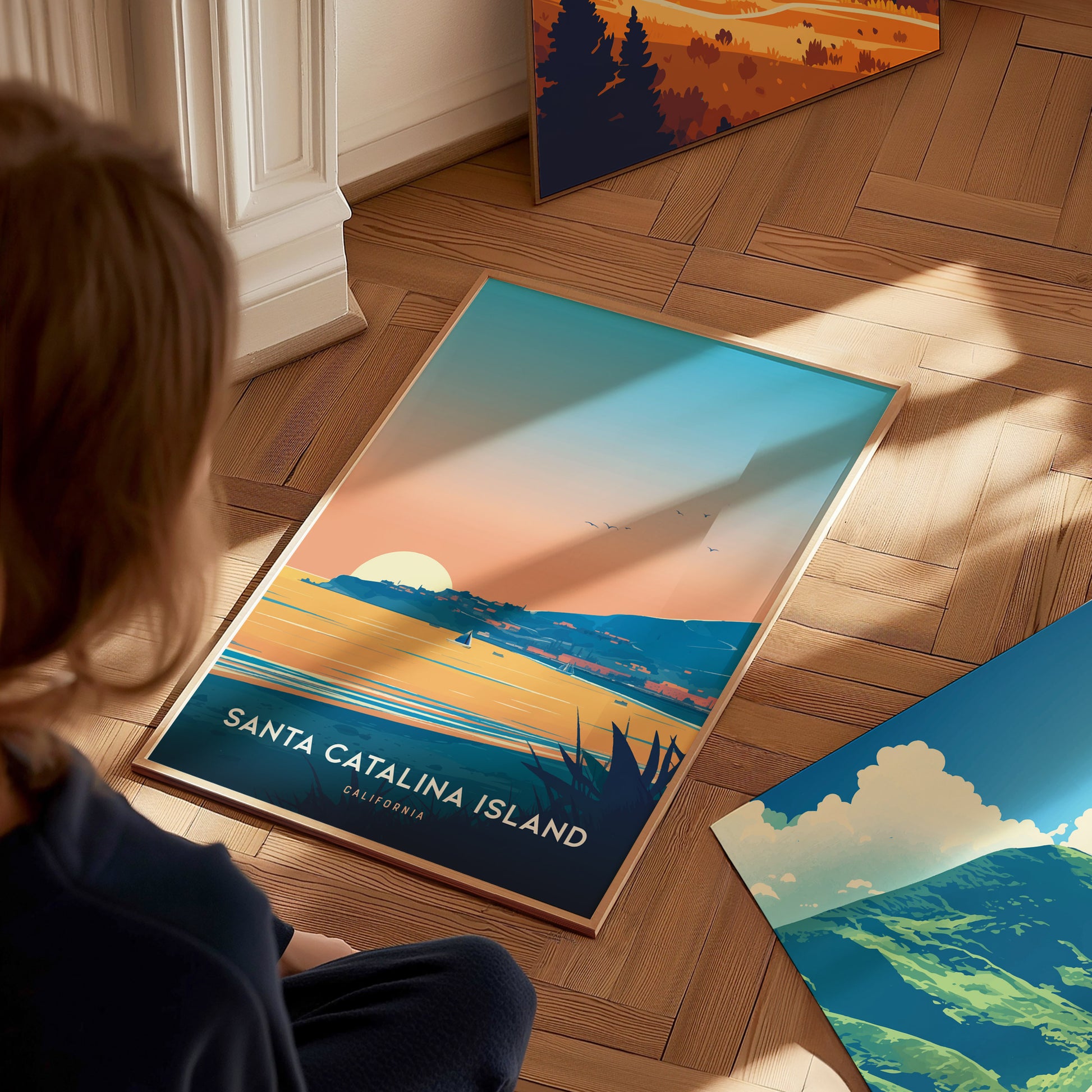 Catalina Island Poster | California Coastal Art | Santa Catalina Beach