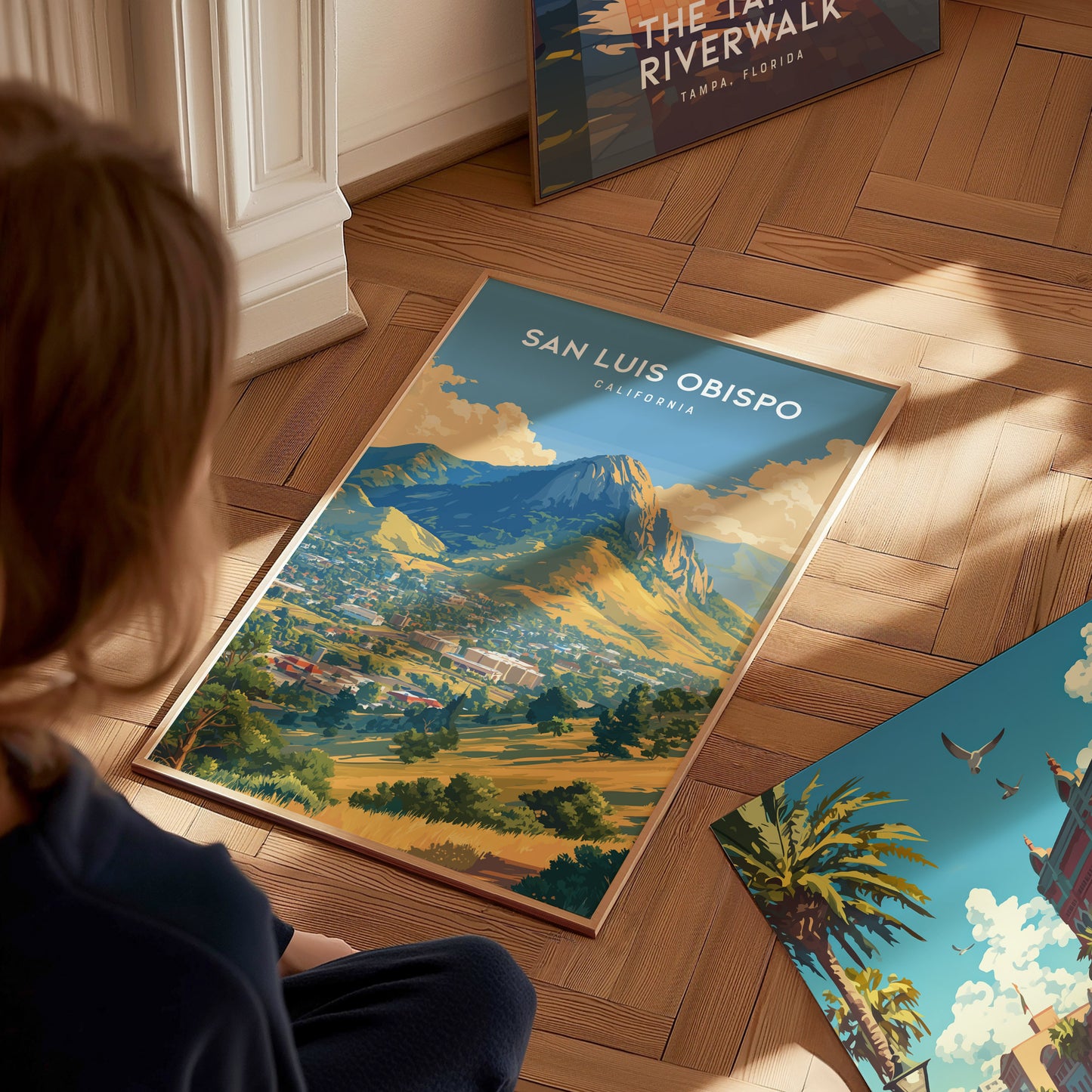 San Luis Obispo Poster | Bishop Peak SLO Art | Central Coast California