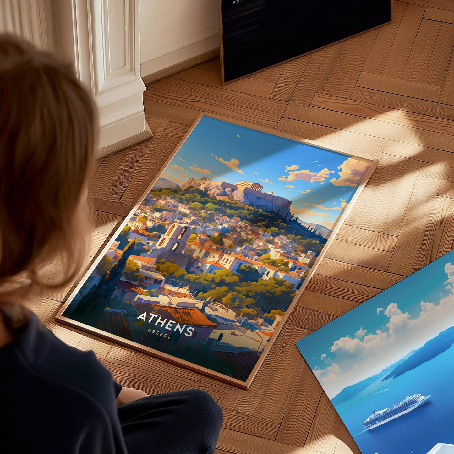 Athens Greece Acropolis & Parthenon Poster | Historic Europe Travel Print Wall Art