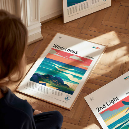 Wilderness, Puerto Rico Poster | Tropical Surf Paradise Wall Art — styled in a modern interior