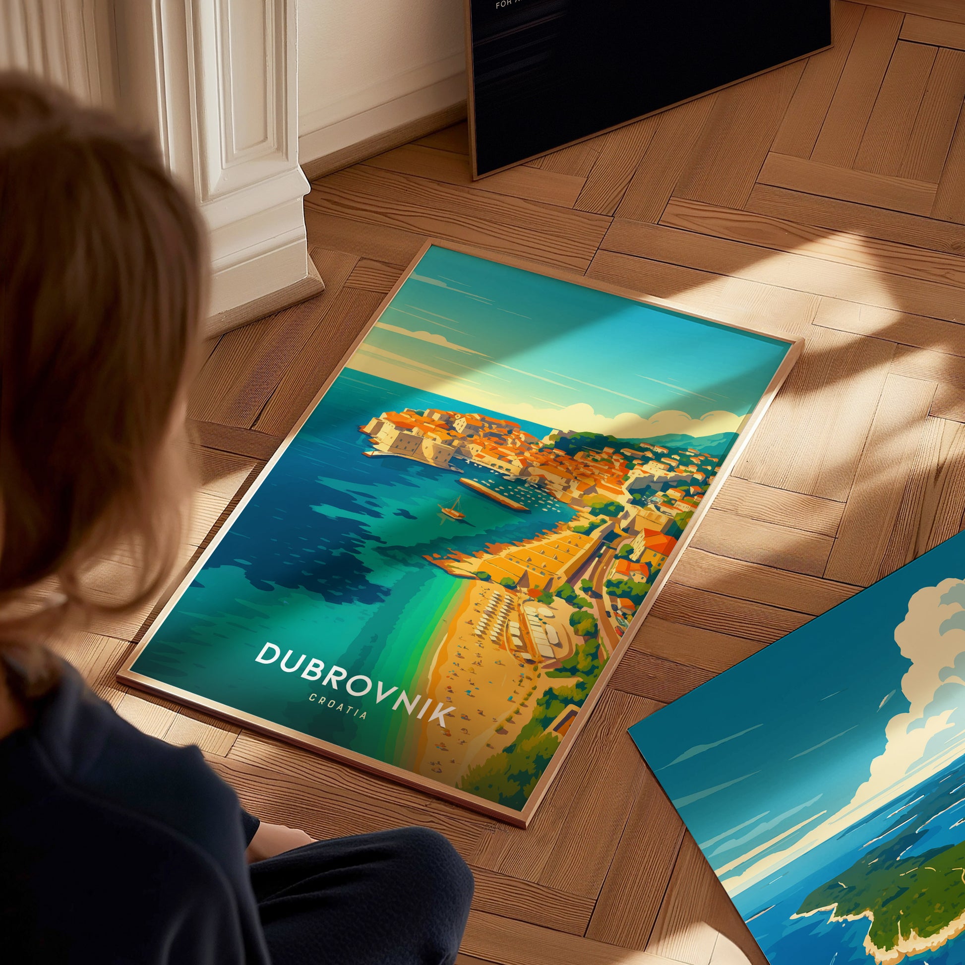 Dubrovnik Croatia Poster | Coastal Old Town Wall Art | Framed or Unframed