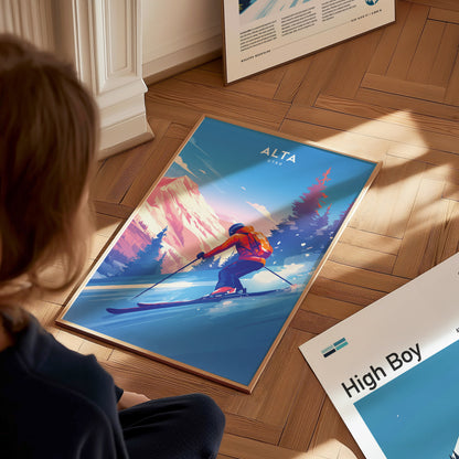 Alta Ski Area Poster | Utah Skiing Resort Wall Art | Framed or Unframed