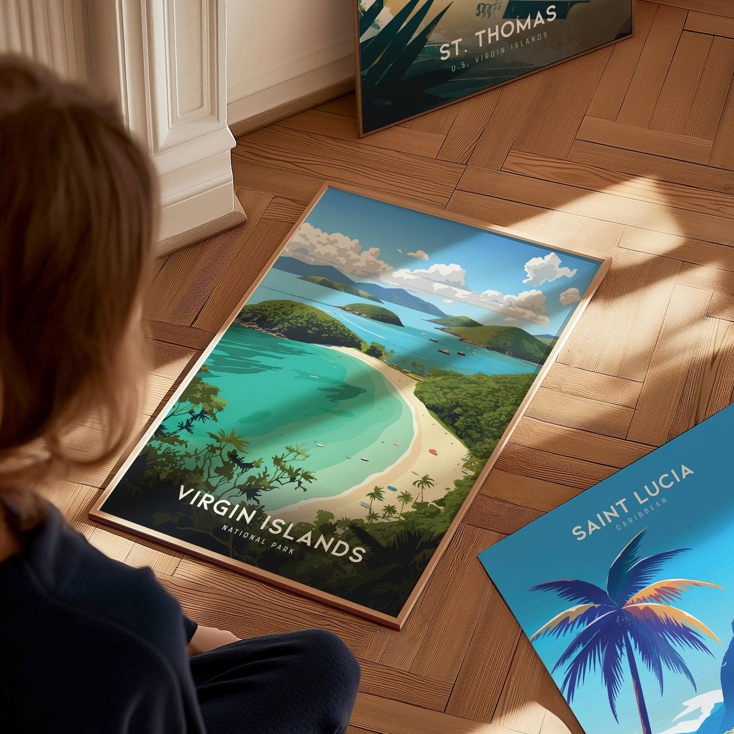 Virgin Islands National Park Poster | Trunk Bay Beach Art | Framed or Unframed