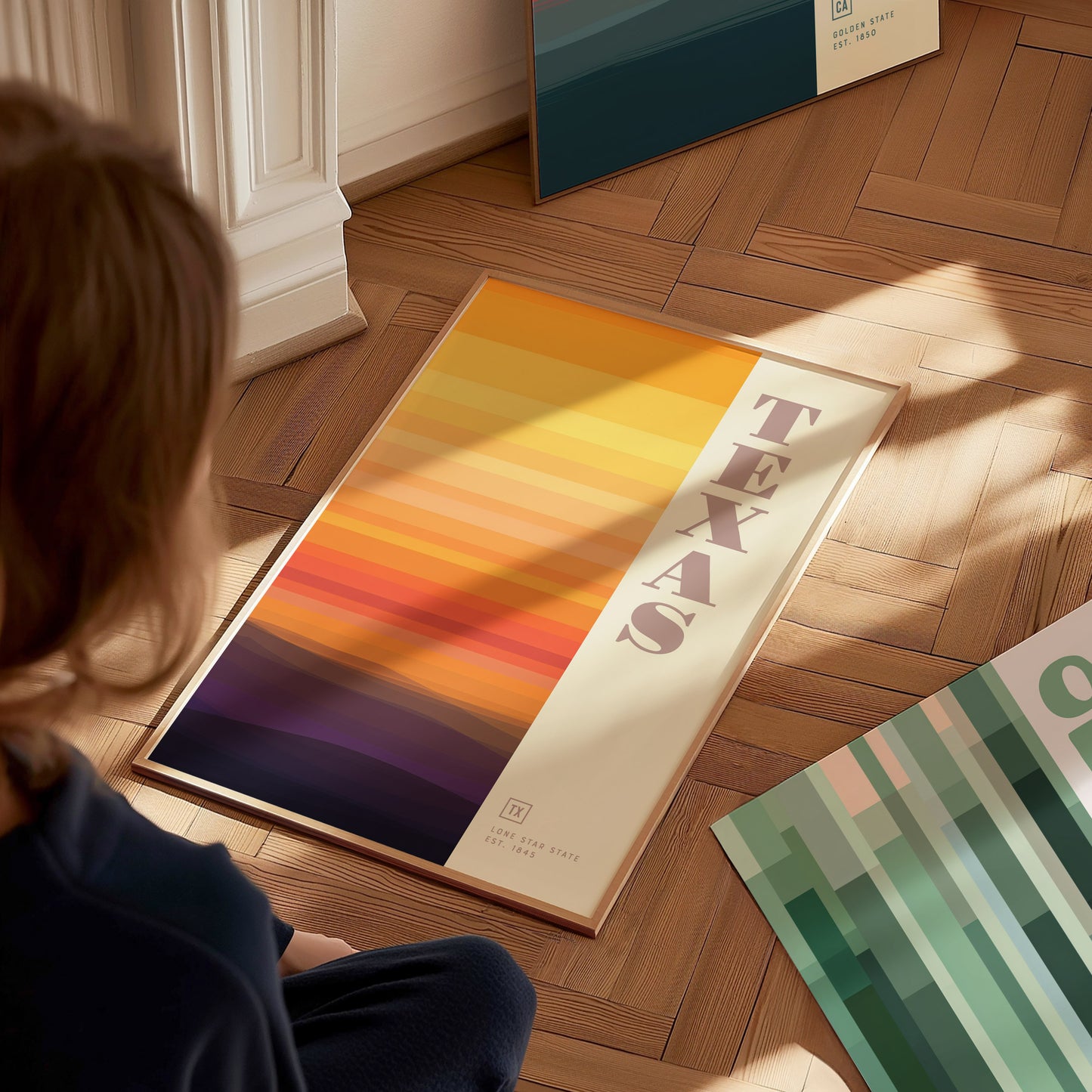 Texas Poster | Lone Star State Minimalist Abstract Art TX Wall Decor