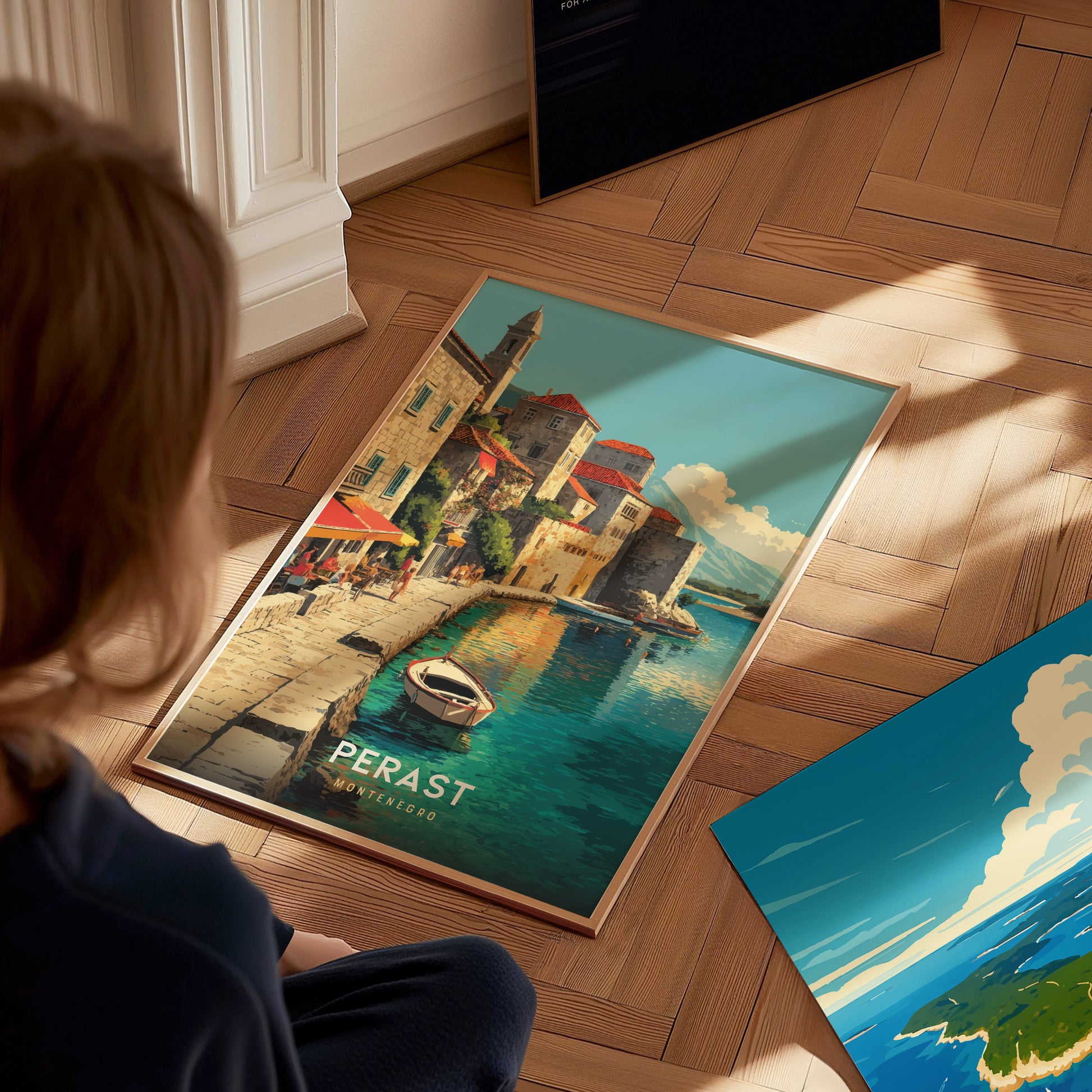 Perast Montenegro Poster | Bay of Kotor Coastal Wall Art Print