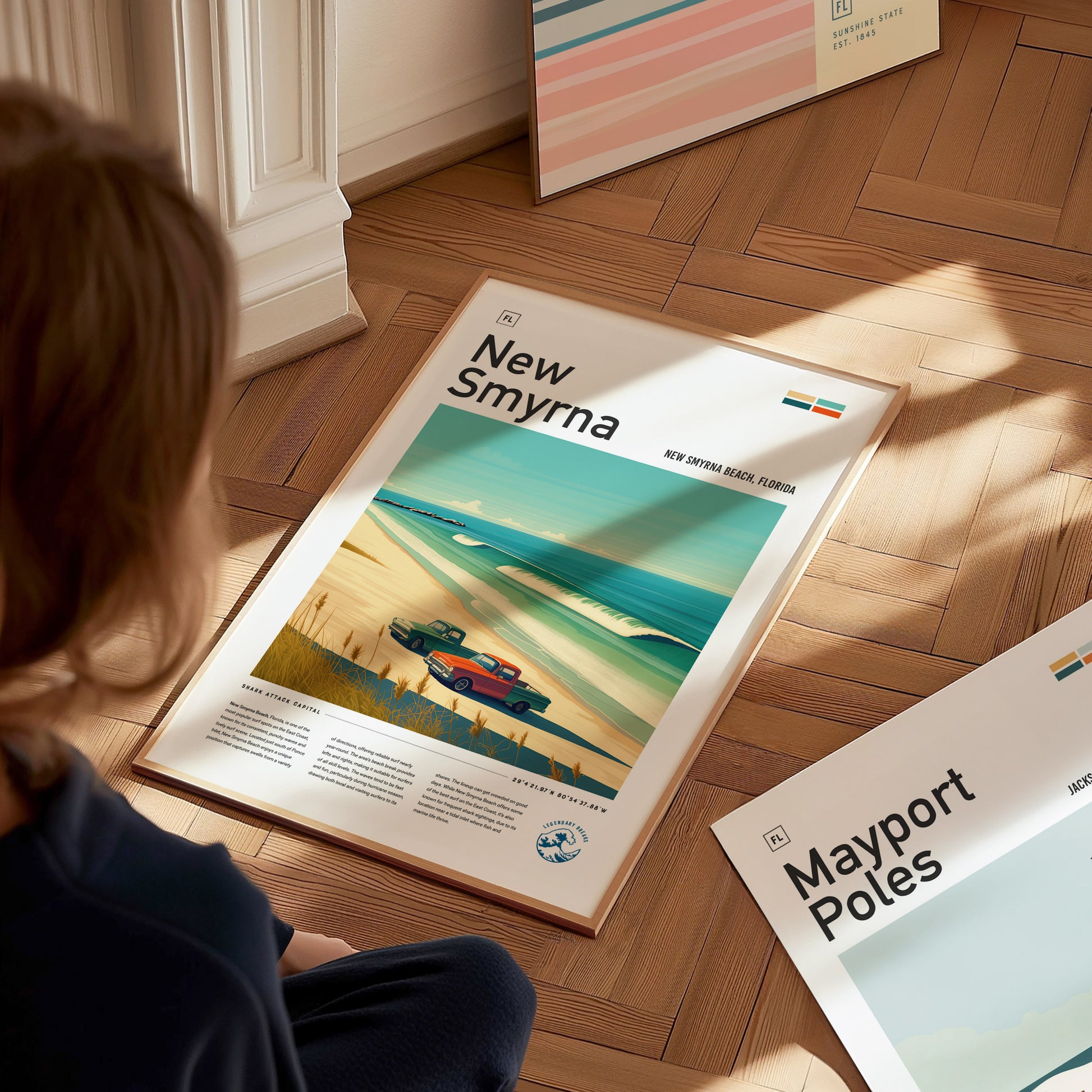 New Smyrna Beach Surf Poster | Florida Surf Spot Wall Art