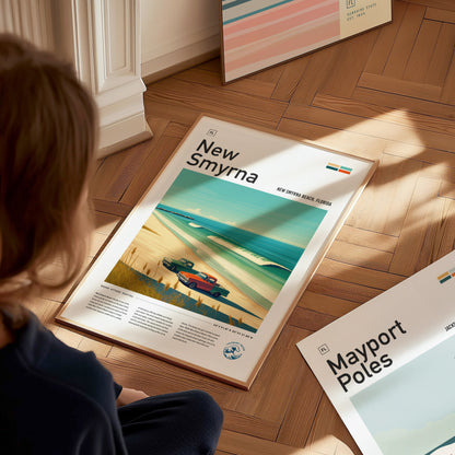 New Smyrna Beach Surf Poster | Florida Surf Spot Wall Art