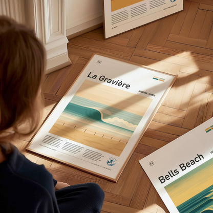 La Gravière Poster | Hossegor France Surf Spot Wall Art