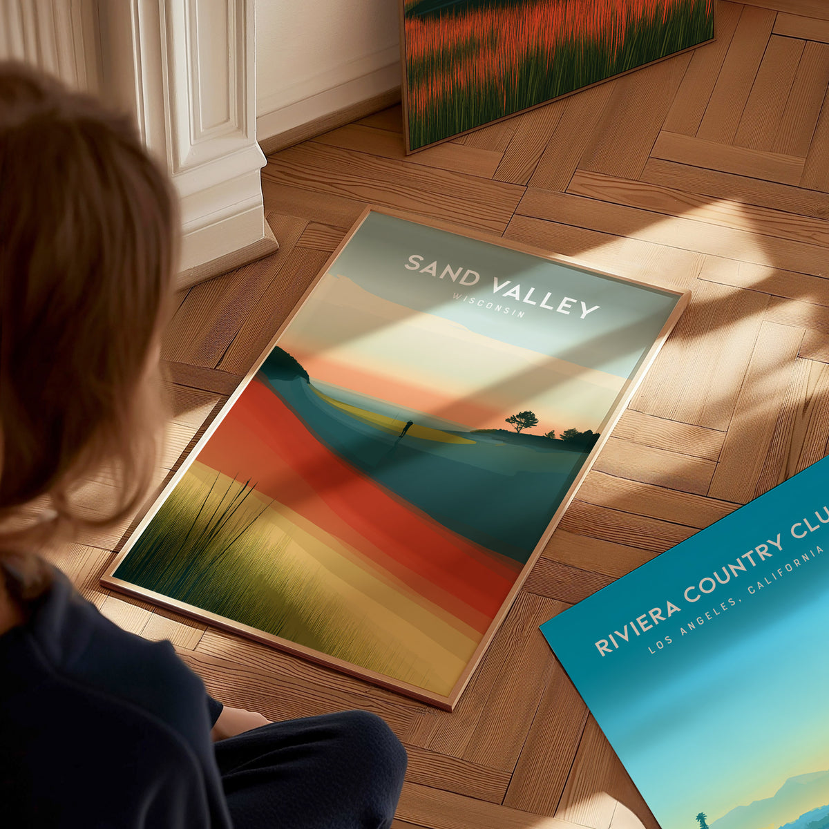 Sand Valley, Wisconsin Poster | Rolling Dunes & Fairways Golf Wall Art — styled in a modern interior