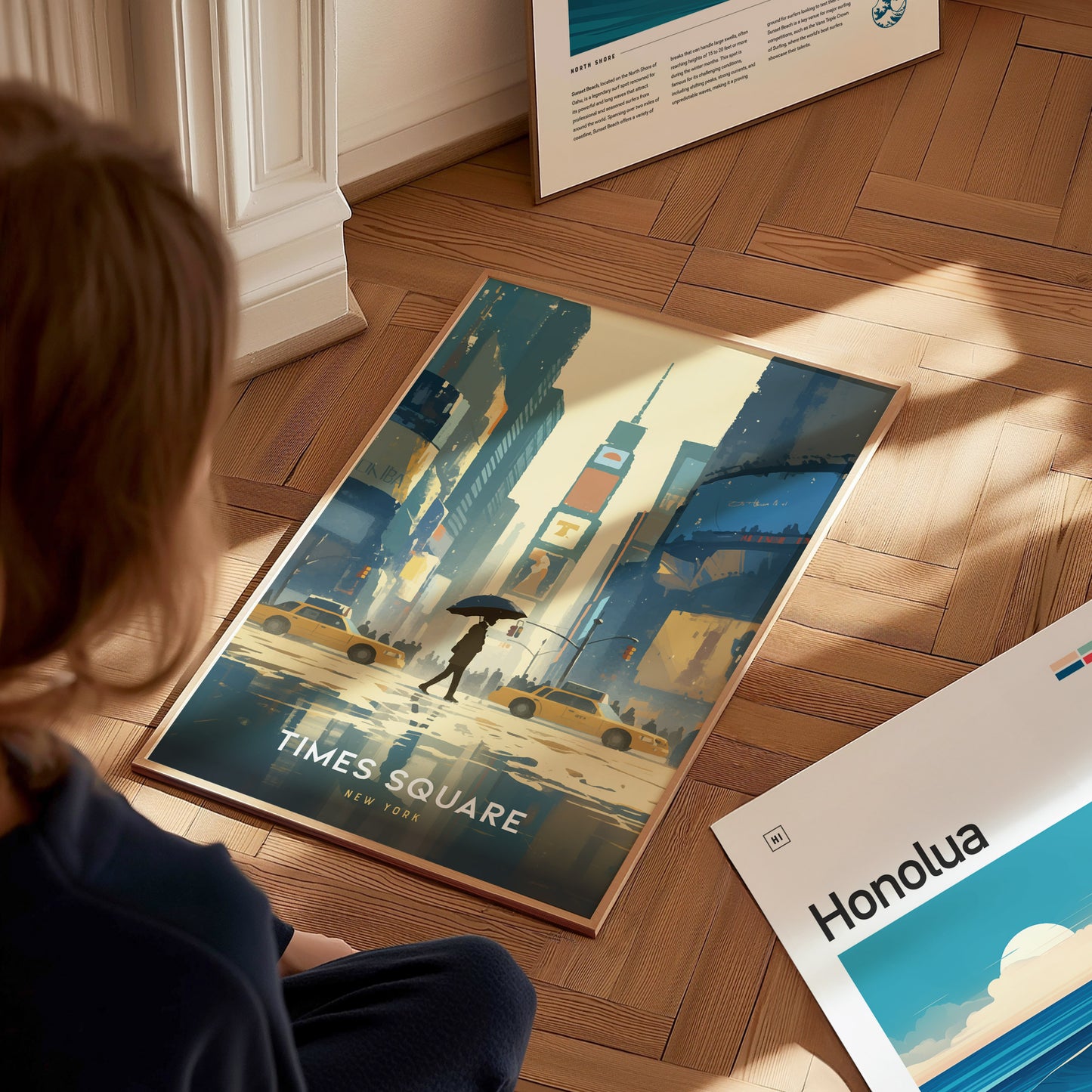 Times Square Poster | New York City Art | NYC Retro Travel Wall Print