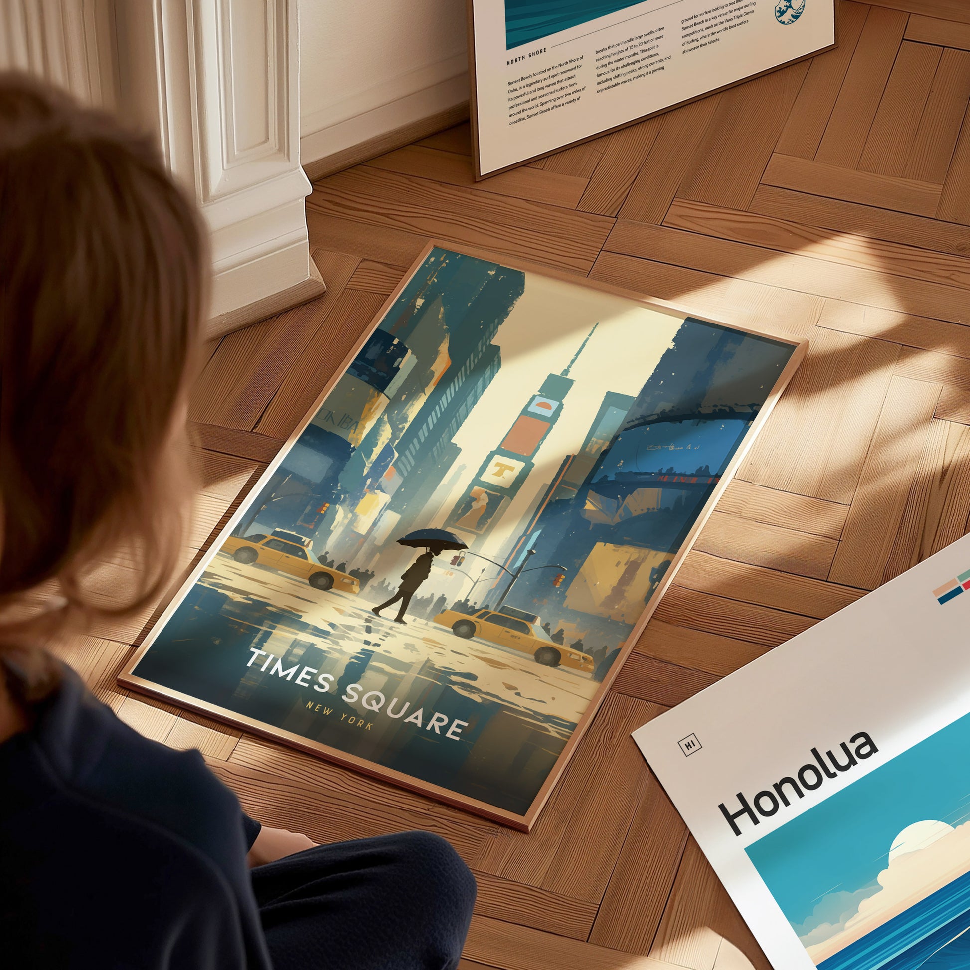 Times Square Poster | New York City Art | NYC Retro Travel Wall Print