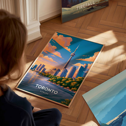 Toronto, Canada Poster | CN Tower & Skyline Cityscape Wall Art — styled in a modern interior