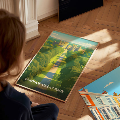 Windsor Castle Poster | England Royal Palace Great Park Wall Art Gift