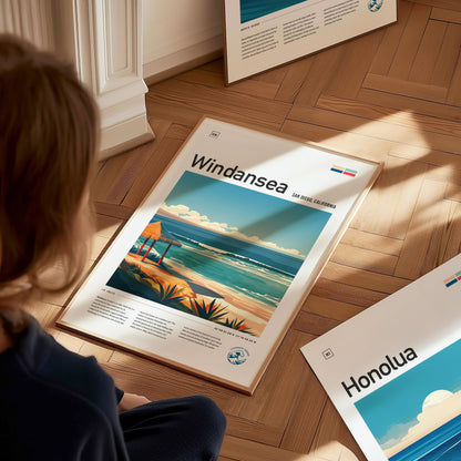 Windansea Beach Poster | La Jolla Surf Spot San Diego Wave Wall Art