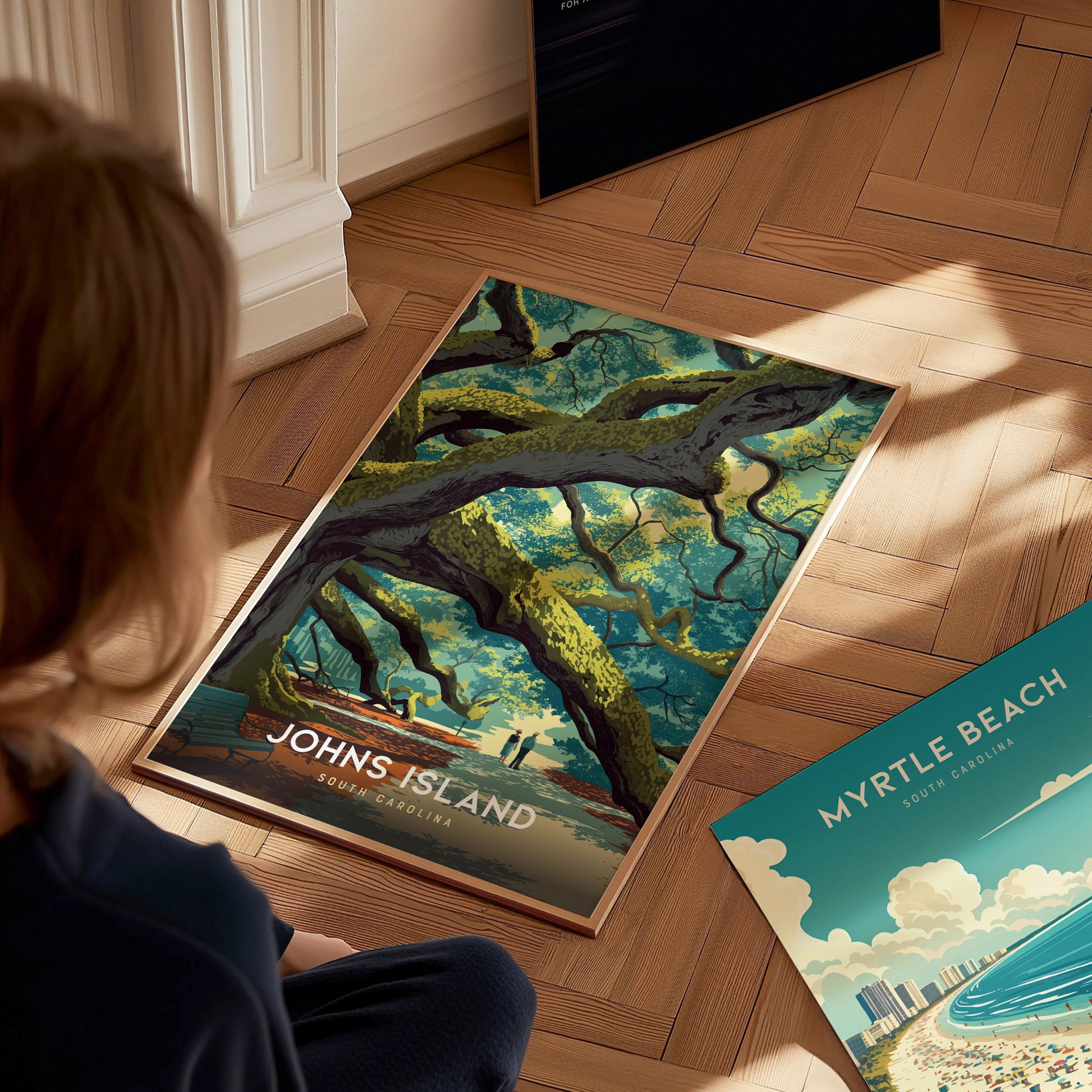 Johns Island Angel Oak Tree Poster | South Carolina Southern Wall Art