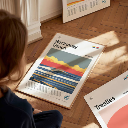 Rockaway Beach Surf Spot Poster | New York Surfer Wall Art