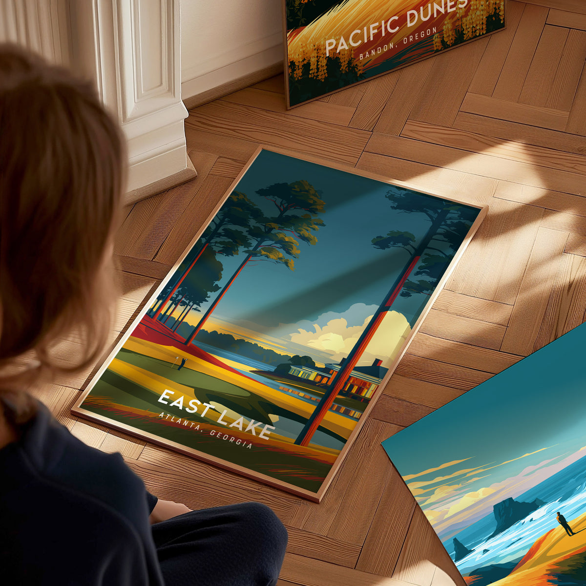 East Lake Golf Club, Atlanta, Georgia Poster | Iconic Fairways & Clubhouse Wall Art — styled in a modern interior