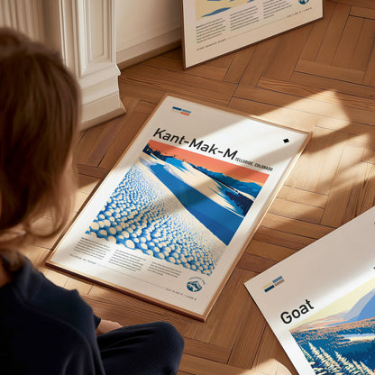 Kant-Mak-M, Telluride Poster | Alpine Ski Run Mountain Wall Art — styled in a modern interior