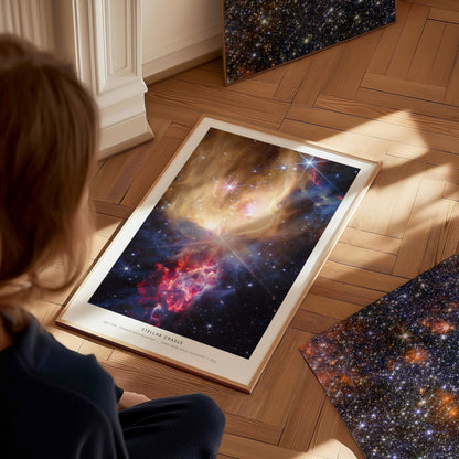 Stellar Cradle Poster | Ngc 7129 · Cepheus Constellation | NASA NGC 7129 Cepheus Constellation Space Photography Wall Art — s