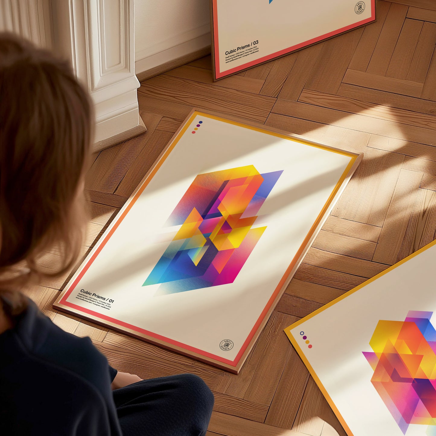 Cubic Prisms / 01 | Modern Minimalist Poster | Abstract Geometric Wall Art | Framed or Unframed