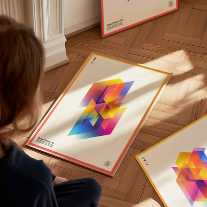 Cubic Prisms / 01 | Modern Minimalist Poster | Abstract Geometric Wall Art | Framed or Unframed