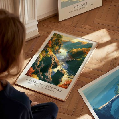 Interstate State Park Matte Border Poster | Taylors Falls, Minnesota Vacation Wall Art — styled in a modern interior