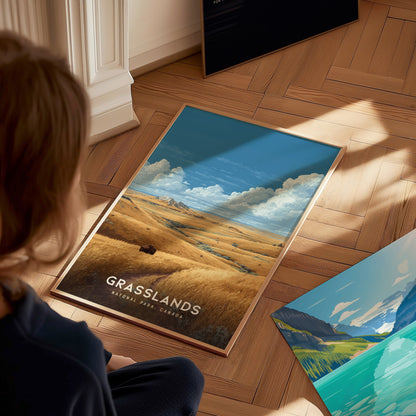 Grasslands National Park Poster | Canadian Bison Wall Art