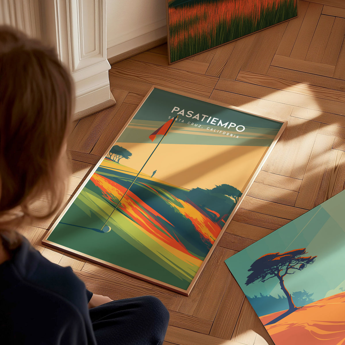Pasatiempo, Santa Cruz, California Poster | Iconic Links Golfer Gift Wall Art — styled in a modern interior