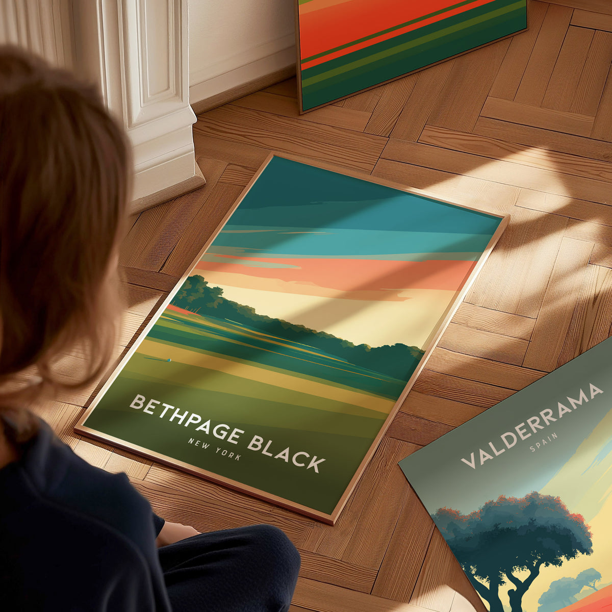 Bethpage Black, New York Poster | Championship Links Golfer Gift Wall Art — styled in a modern interior