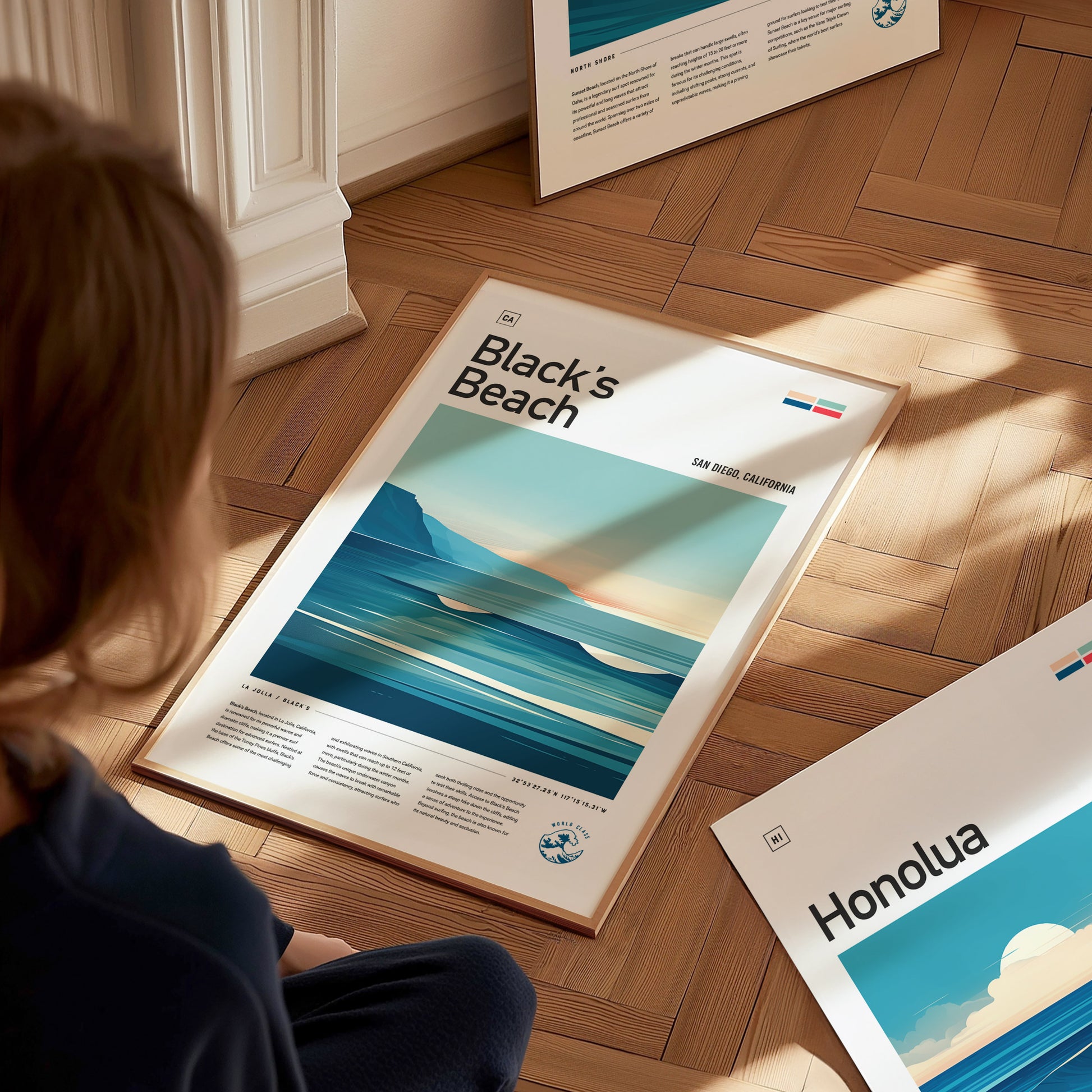 Black's Beach Surf Spot Poster | La Jolla California Surfer Wall Art | Framed or Unframed