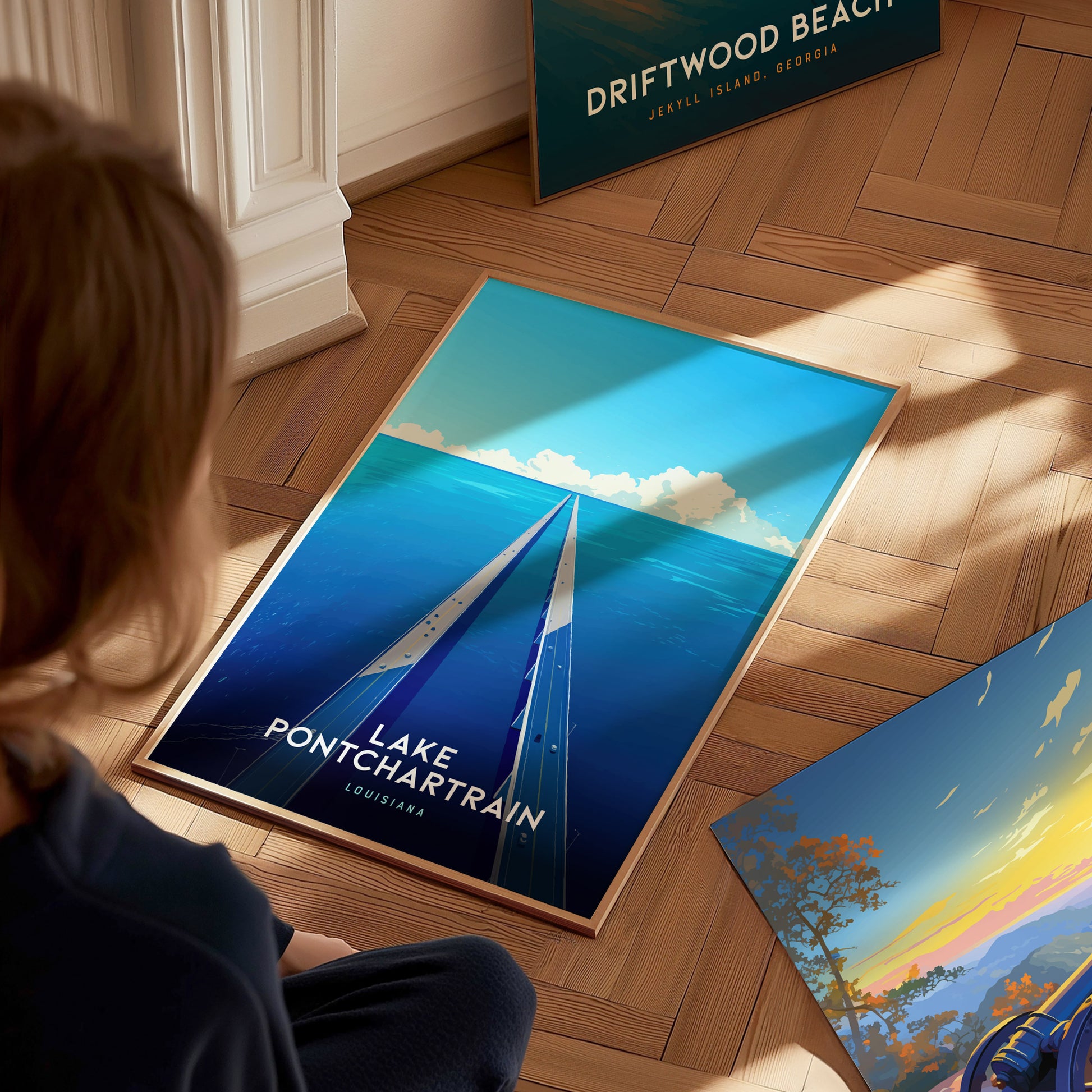 Lake Pontchartrain Poster | Louisiana Coastal Travel Wall Art