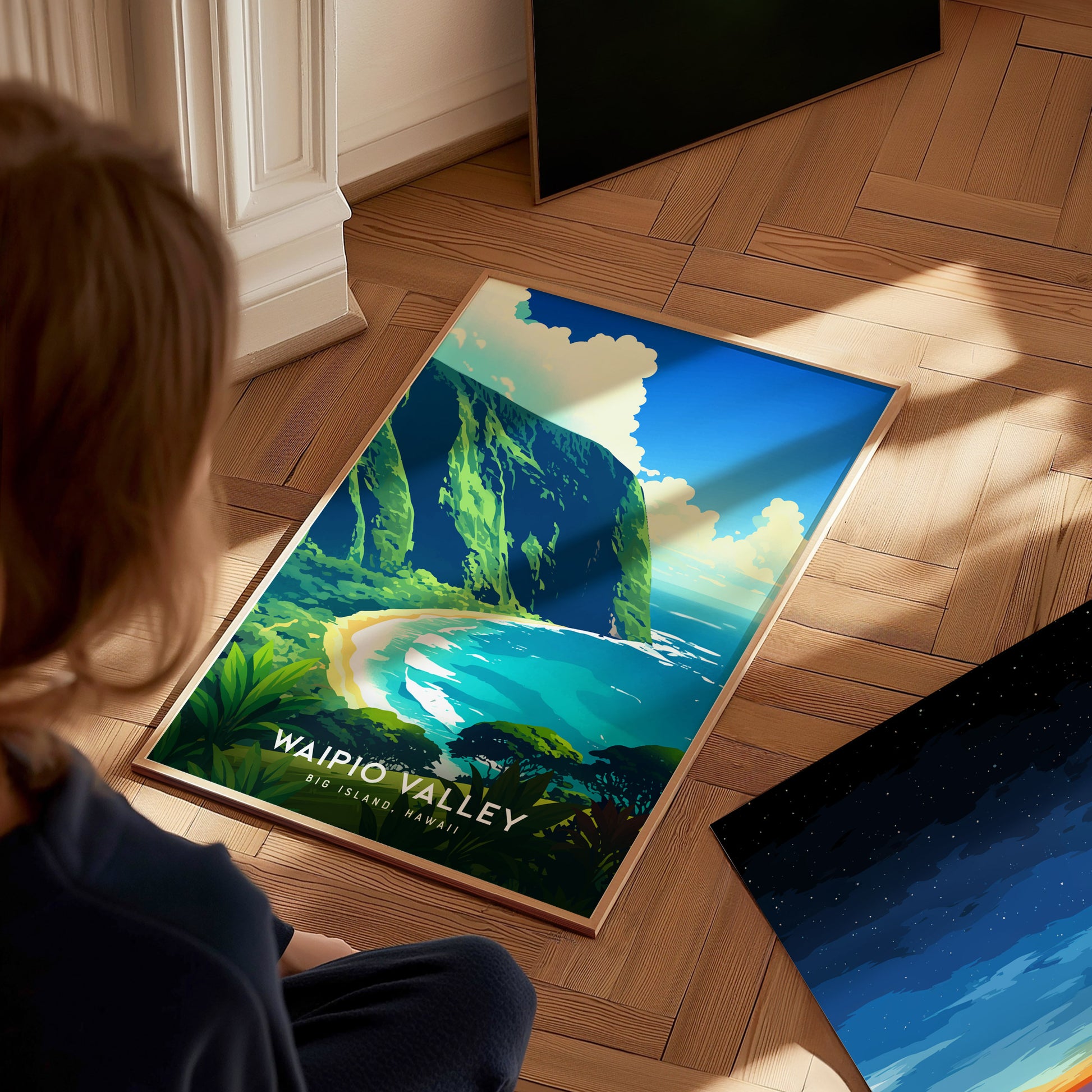 Waipio Valley Poster | Big Island Hawaii Art Valley of Kings Lookout