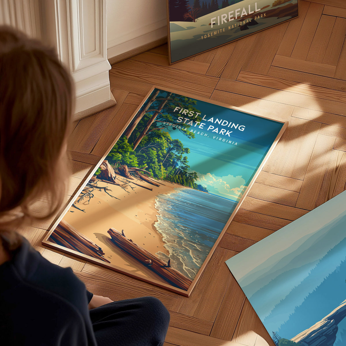 First Landing State Park, Virginia Beach, Virginia Poster | Travel Gift Destination Print Wall Art — styled in a modern inter