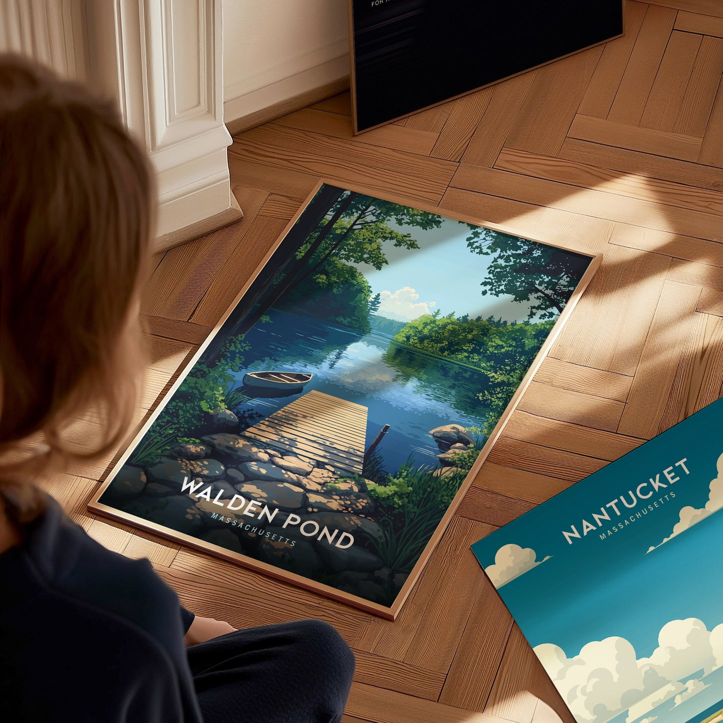 Walden Pond Poster | Massachusetts Thoreau Nature Wall Art New England