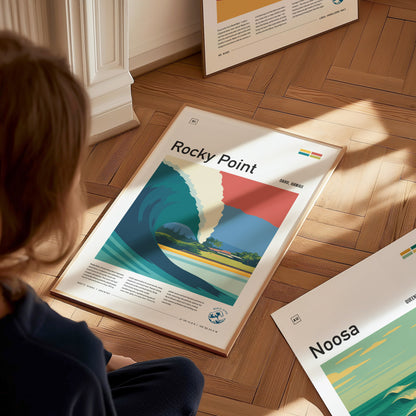 Rocky Point Surf Art | North Shore Oahu Hawaii Surfer Gift