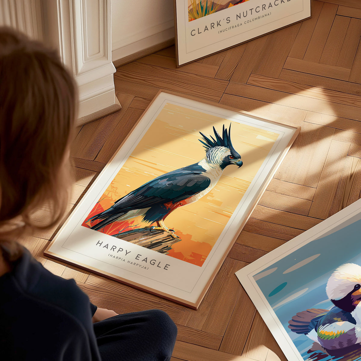 Harpy Eagle, Harpia harpyja Poster | Majestic Raptor Bird Wall Art — styled in a modern interior