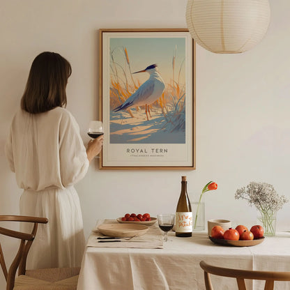 Royal Tern Framed Poster | Beach Bird Lover Modern Wall Art | Audubon Tropical Nature Print | Coastal Cottage Decor