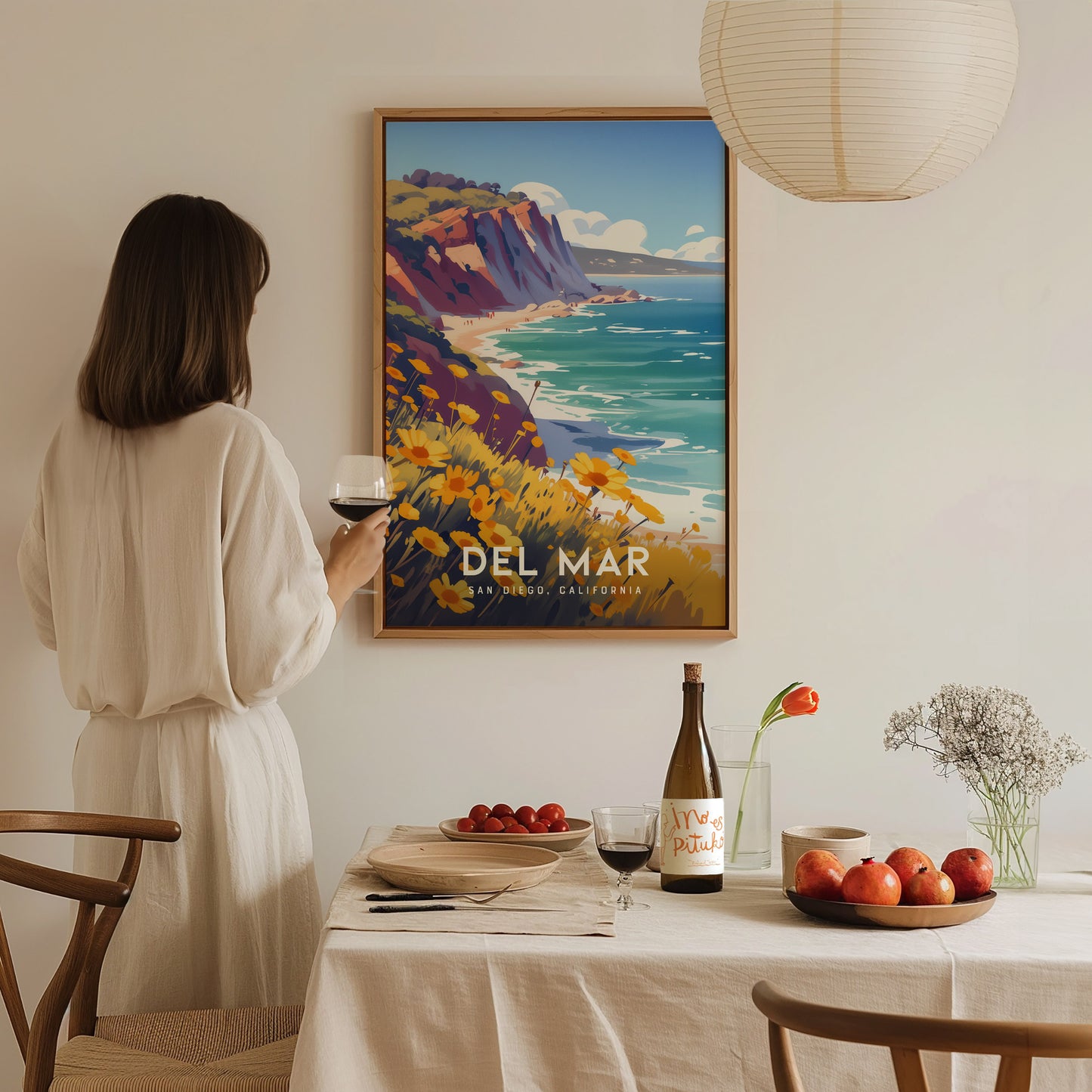 Del Mar California Poster | San Diego Beach Wall Art | Framed or Unframed