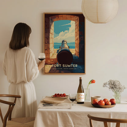 Fort Sumter Poster | Historic Charleston South Carolina Wall Art | Framed or Unframed