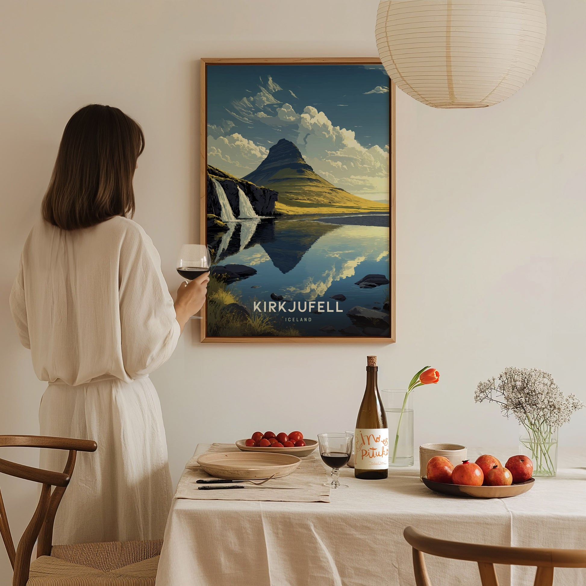 Kirkjufell Iceland Travel Poster | Church Mountain Nature Wall Art