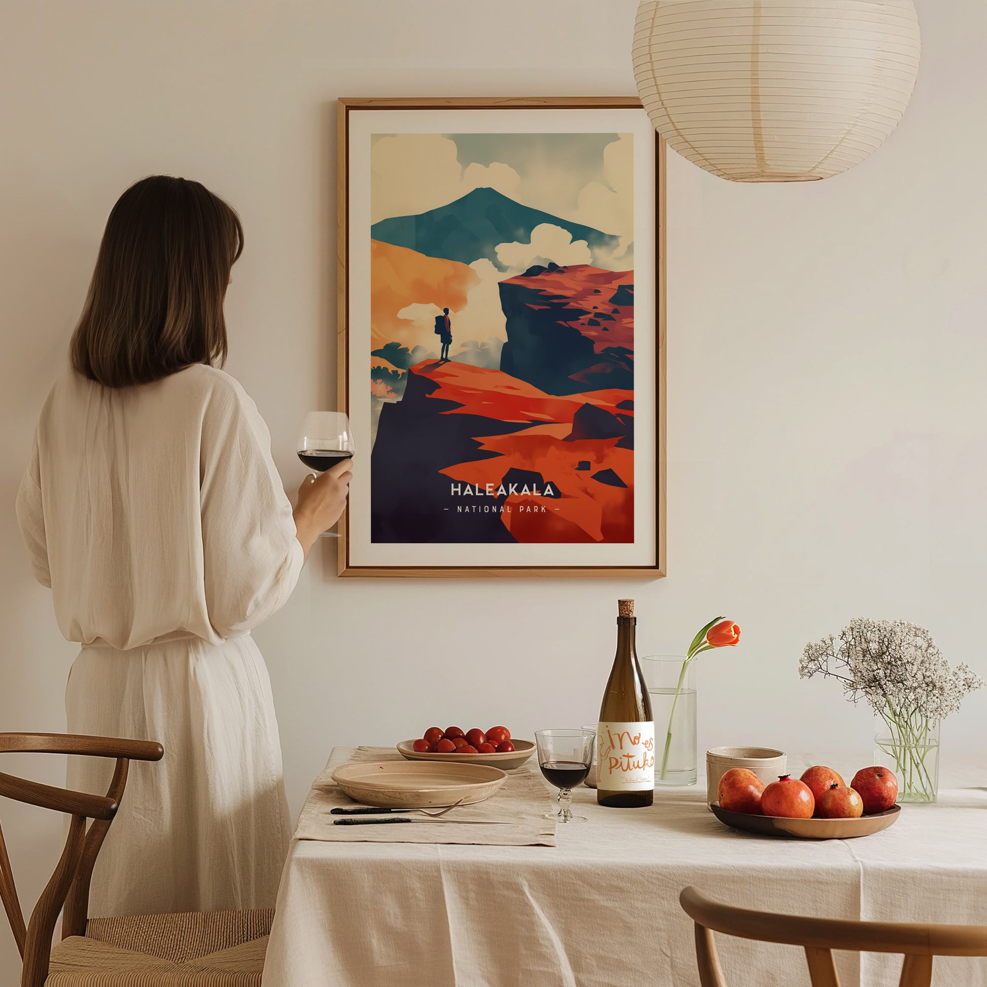 Haleakala Minimalist Poster | Maui Volcano National Park Wall Art