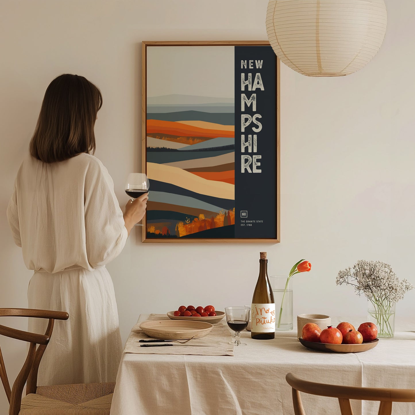 New Hampshire Granite State Poster | State Wall Art Print