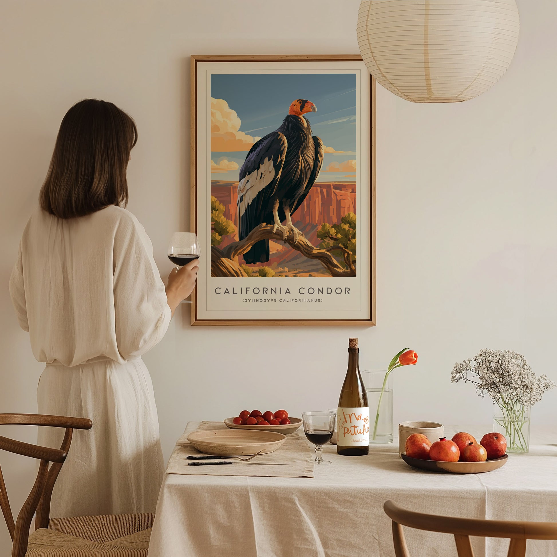 California Condor Poster | Majestic Wingspan Over Rugged Cliffs Wall Art — styled in a modern interior