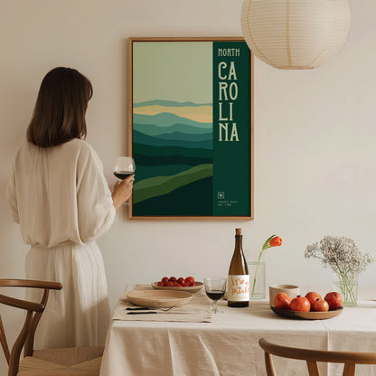 North Carolina Poster | Tar Heel State Minimalist Wall Art