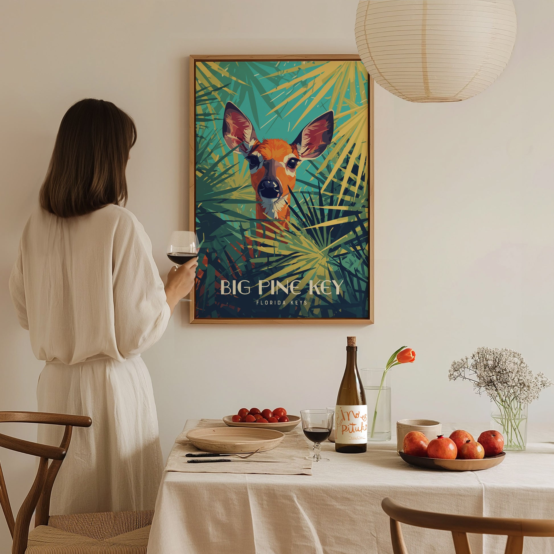 Big Pine Key Deer Poster | Florida Keys Wildlife Tropical Wall Art | Framed or Unframed