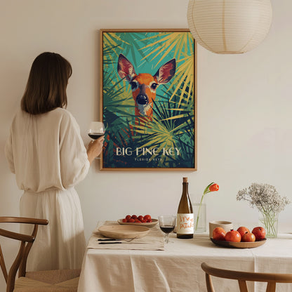 Big Pine Key Deer Poster | Florida Keys Wildlife Tropical Wall Art | Framed or Unframed
