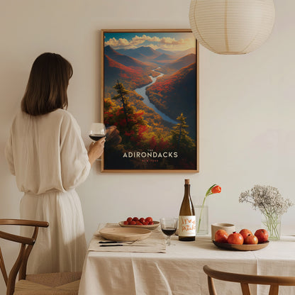 Adirondacks Mountains New York Poster | Scenic NY Nature Wall Art | Framed or Unframed