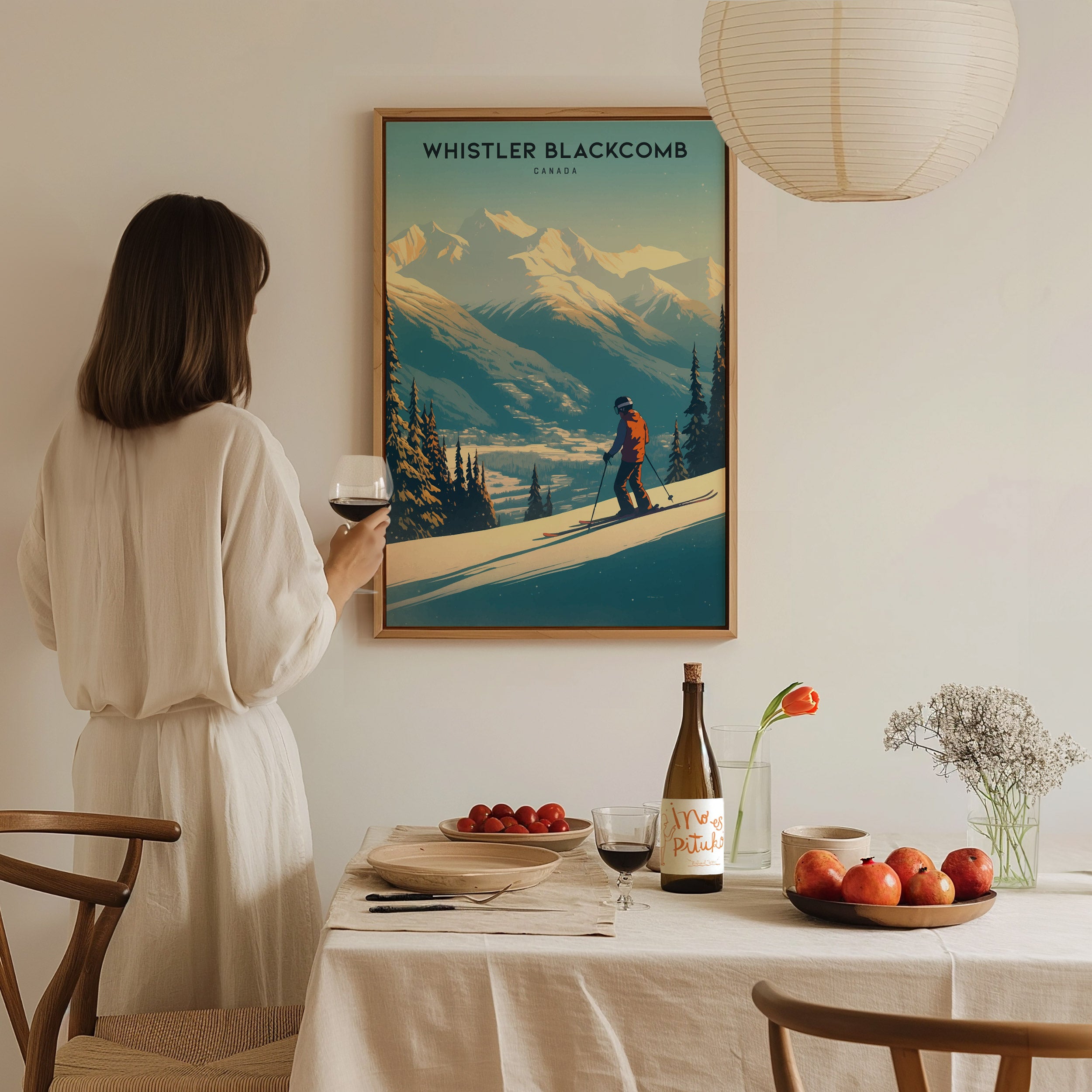 Whistler Blackcomb Poster | Canada Ski Resort Mountain Winter Wall
