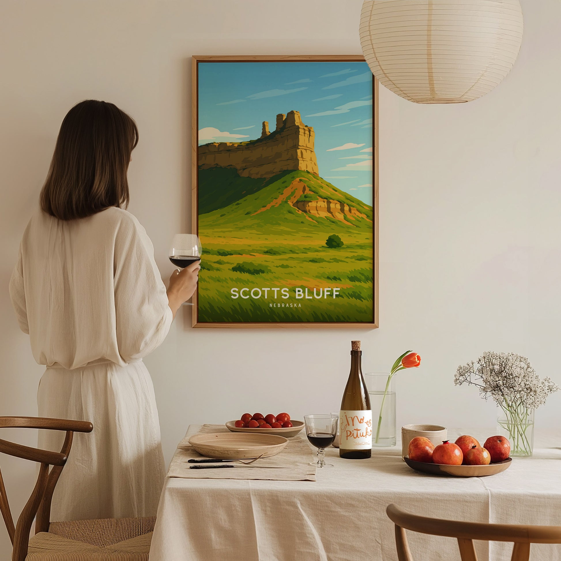 Scotts Bluff National Monument Poster | Nebraska, Oregon Trail Wall Art